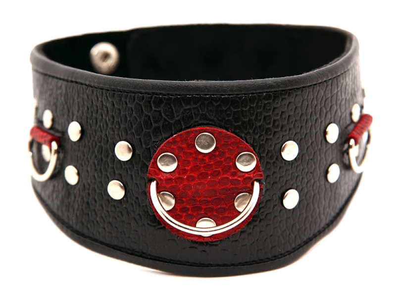 Ошейник "BDSM-Арсенал" кожа, черный 