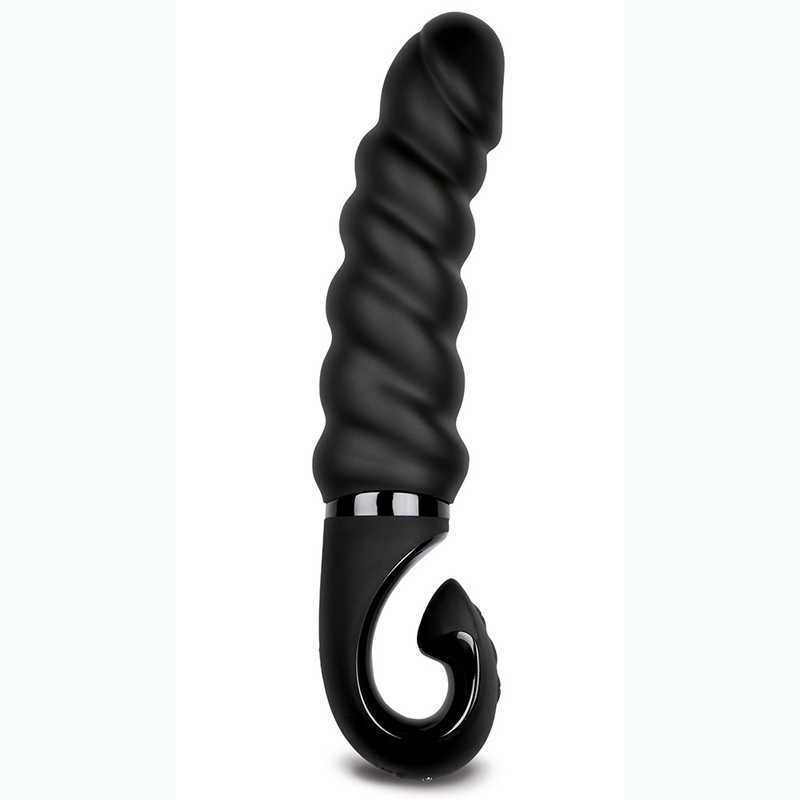 Вибратор рельефный "G-Jack 2" супер нежный, черный 