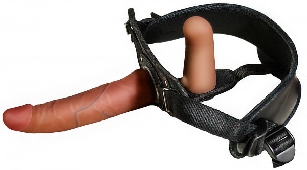 Страпон с внутренней втулкой "Woman Strap 7"  реалистичный, для двоих 