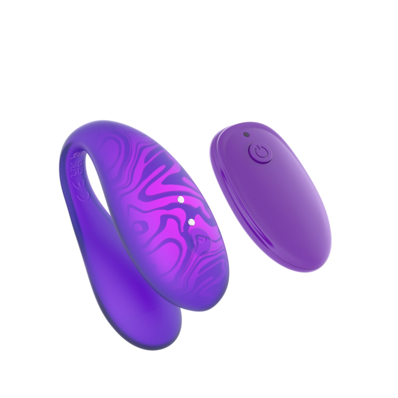 Вибратор для двоих на дистанционном управлении "Amovibe Twin +" + приложение, фиолетовый 